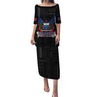 Samoa 64th Independence Anniversary Family Matching Puletasi and Hawaiian Shirt LT05 Mom's Dress Black - Polynesian Pride