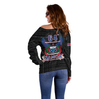 Samoa 64th Independence Anniversary Off Shoulder Sweater LT05 - Polynesian Pride