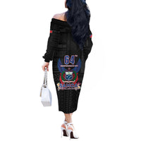 Samoa 64th Independence Anniversary Off The Shoulder Long Sleeve Dress LT05 - Polynesian Pride