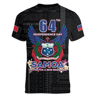 Samoa 64th Independence Anniversary Women V-Neck T-Shirt LT05 - Polynesian Pride
