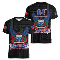 Samoa 64th Independence Anniversary Women V-Neck T-Shirt LT05 - Polynesian Pride