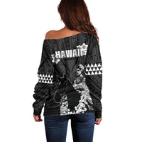 Hawaii King Kamehameha Day Parade Off Shoulder Sweater With Pa'u Riders Plumeria Kakau Tribal Pattern LT05 - Polynesian Pride