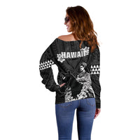 Hawaii King Kamehameha Day Parade Off Shoulder Sweater With Pa'u Riders Plumeria Kakau Tribal Pattern LT05 - Polynesian Pride