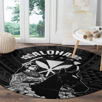 Hawaii King Kamehameha Day Parade Round Carpet With Pa'u Riders Plumeria Kakau Tribal Pattern