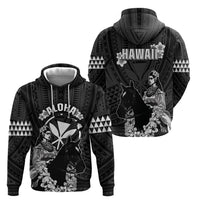 Hawaii King Kamehameha Day Parade Zip Hoodie With Pa'u Riders Plumeria Kakau Tribal Pattern