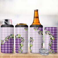 Violet Hawaii Palaka 4 in 1 Can Cooler Tumbler Maile Pikake Honohono Orchid Lei