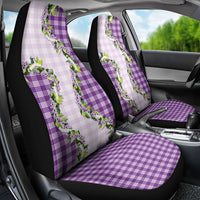 Violet Hawaii Palaka Car Seat Cover Maile Pikake Honohono Orchid Lei