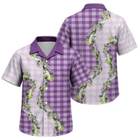Violet Hawaii Palaka Family Matching Off The Shoulder Long Sleeve Dress and Hawaiian Shirt Maile Pikake Honohono Orchid Lei LT05 Son's Shirt Violet - Polynesian Pride