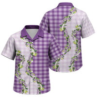Violet Hawaii Palaka Family Matching Off Shoulder Maxi Dress and Hawaiian Shirt Maile Pikake Honohono Orchid Lei LT05 Son's Shirt Violet - Polynesian Pride