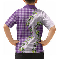 Violet Hawaii Palaka Hawaiian Shirt Maile Pikake Honohono Orchid Lei LT05 - Polynesian Pride