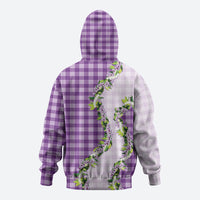 Violet Hawaii Palaka Hoodie Maile Pikake Honohono Orchid Lei LT05 - Polynesian Pride