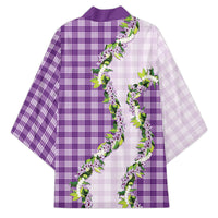 Violet Hawaii Palaka Kimono Maile Pikake Honohono Orchid Lei