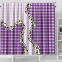 Violet Hawaii Palaka Shower Curtain Maile Pikake Honohono Orchid Lei LT05 - Polynesian Pride