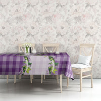 Violet Hawaii Palaka Tablecloth Maile Pikake Honohono Orchid Lei