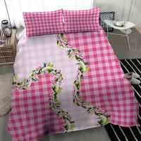 Pink Hawaii Palaka Bedding Set Maile Pikake Honohono Orchid Lei LT05 - Polynesian Pride