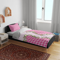 Pink Hawaii Palaka Bedding Set Maile Pikake Honohono Orchid Lei LT05 - Polynesian Pride