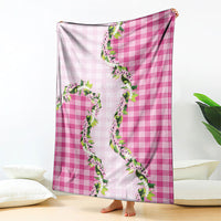 Pink Hawaii Palaka Blanket Maile Pikake Honohono Orchid Lei LT05 - Polynesian Pride