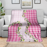 Pink Hawaii Palaka Blanket Maile Pikake Honohono Orchid Lei LT05 - Polynesian Pride