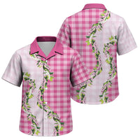 Pink Hawaii Palaka Family Matching Long Sleeve Bodycon Dress and Hawaiian Shirt Maile Pikake Honohono Orchid Lei LT05 Son's Shirt Pink - Polynesian Pride
