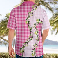 Pink Hawaii Palaka Hawaiian Shirt Maile Pikake Honohono Orchid Lei LT05 - Polynesian Pride