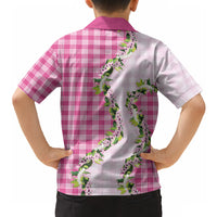 Pink Hawaii Palaka Hawaiian Shirt Maile Pikake Honohono Orchid Lei LT05 - Polynesian Pride
