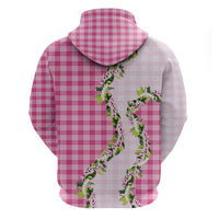 Pink Hawaii Palaka Hoodie Maile Pikake Honohono Orchid Lei LT05 - Polynesian Pride