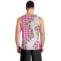 Pink Hawaii Palaka Men Tank Top Maile Pikake Honohono Orchid Lei LT05 - Polynesian Pride
