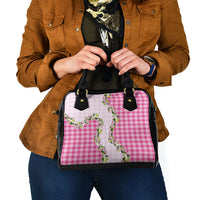Pink Hawaii Palaka Shoulder Handbag Maile Pikake Honohono Orchid Lei