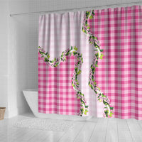 Pink Hawaii Palaka Shower Curtain Maile Pikake Honohono Orchid Lei LT05 - Polynesian Pride