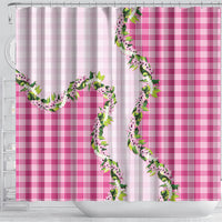 Pink Hawaii Palaka Shower Curtain Maile Pikake Honohono Orchid Lei LT05 - Polynesian Pride