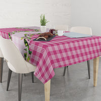 Pink Hawaii Palaka Tablecloth Maile Pikake Honohono Orchid Lei LT05 - Polynesian Pride