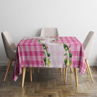 Pink Hawaii Palaka Tablecloth Maile Pikake Honohono Orchid Lei LT05 - Polynesian Pride
