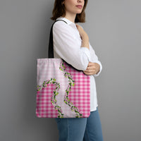 Pink Hawaii Palaka Tote Bag Maile Pikake Honohono Orchid Lei LT05 - Polynesian Pride