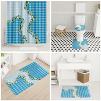 Blue Hawaii Palaka Bathroom Set Maile Pikake Honohono Orchid Lei LT05 - Polynesian Pride