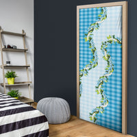 Blue Hawaii Palaka Door Cover Maile Pikake Honohono Orchid Lei LT05 - Polynesian Pride