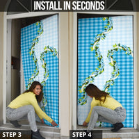 Blue Hawaii Palaka Door Cover Maile Pikake Honohono Orchid Lei LT05 - Polynesian Pride