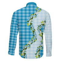 Blue Hawaii Palaka Family Matching Tank Maxi Dress and Hawaiian Shirt Maile Pikake Honohono Orchid Lei LT05 Son's Shirt Blue - Polynesian Pride