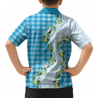 Blue Hawaii Palaka Hawaiian Shirt Maile Pikake Honohono Orchid Lei LT05 - Polynesian Pride