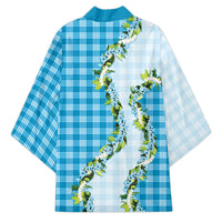 Blue Hawaii Palaka Kimono Maile Pikake Honohono Orchid Lei