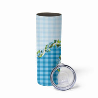 Blue Hawaii Palaka Skinny Tumbler Maile Pikake Honohono Orchid Lei