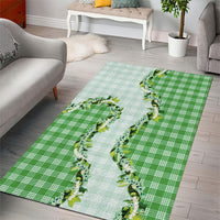 Green Hawaii Palaka Area Rug Maile Pikake Honohono Orchid Lei LT05 - Polynesian Pride