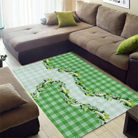 Green Hawaii Palaka Area Rug Maile Pikake Honohono Orchid Lei LT05 - Polynesian Pride