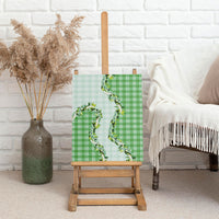 Green Hawaii Palaka Canvas Wall Art Maile Pikake Honohono Orchid Lei LT05 - Polynesian Pride