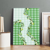 Green Hawaii Palaka Canvas Wall Art Maile Pikake Honohono Orchid Lei LT05 - Polynesian Pride