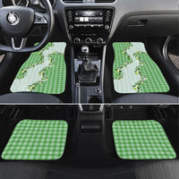 Green Hawaii Palaka Car Mats Maile Pikake Honohono Orchid Lei LT05 Set 4pcs Green - Polynesian Pride