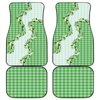 Green Hawaii Palaka Car Mats Maile Pikake Honohono Orchid Lei LT05 - Polynesian Pride