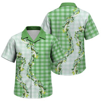 Green Hawaii Palaka Family Matching Long Sleeve Bodycon Dress and Hawaiian Shirt Maile Pikake Honohono Orchid Lei LT05 Son's Shirt Green - Polynesian Pride