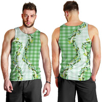 Green Hawaii Palaka Men Tank Top Maile Pikake Honohono Orchid Lei LT05 - Polynesian Pride