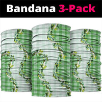 Green Hawaii Palaka Neck Gaiter Maile Pikake Honohono Orchid Lei