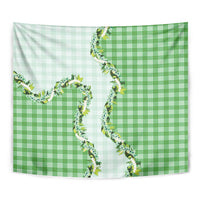 Green Hawaii Palaka Tapestry Maile Pikake Honohono Orchid Lei